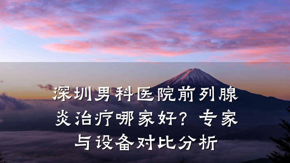 深圳男科医院前列腺炎治疗哪家好？专家与设备对比分析