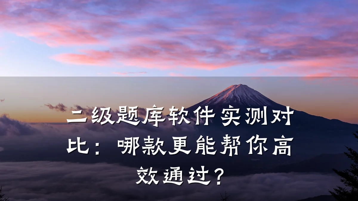 二级题库软件实测对比:哪款更能帮你高效通过?